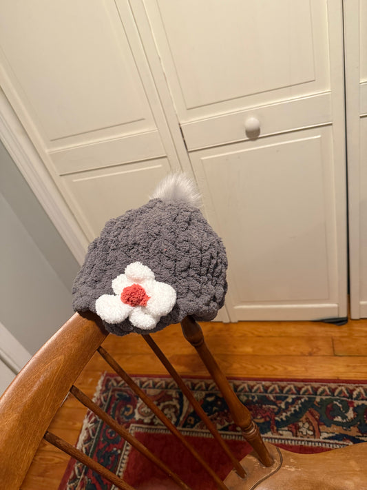 Gray flower Beanie